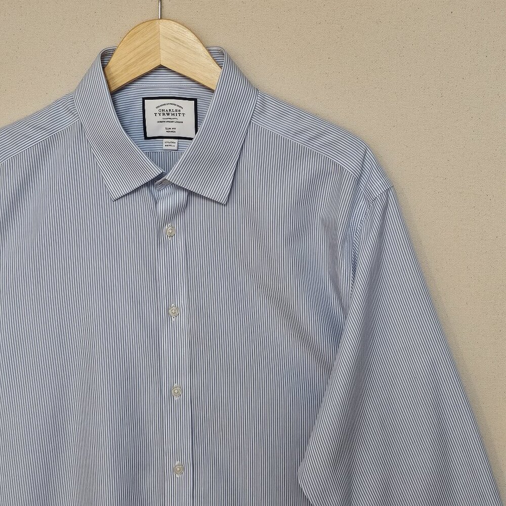 Charles Tyrwhitt Non-Iron Button Down Slim Fit 17.5 36